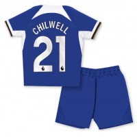 Dětský fotbalový dres Chelsea Ben Chilwell #21 2023-24 Domácí Krátký Rukáv (+ trenýrky)